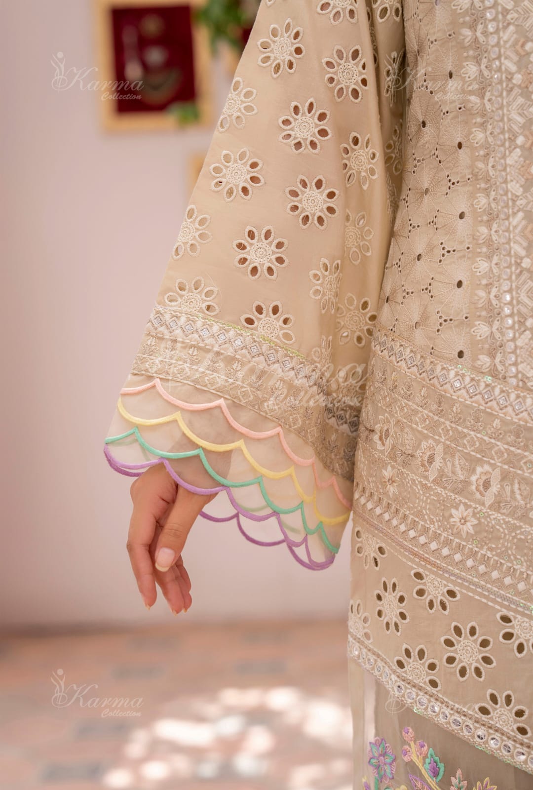 Karma 2024 Collection | 3 PC Stitched Suit | Gold