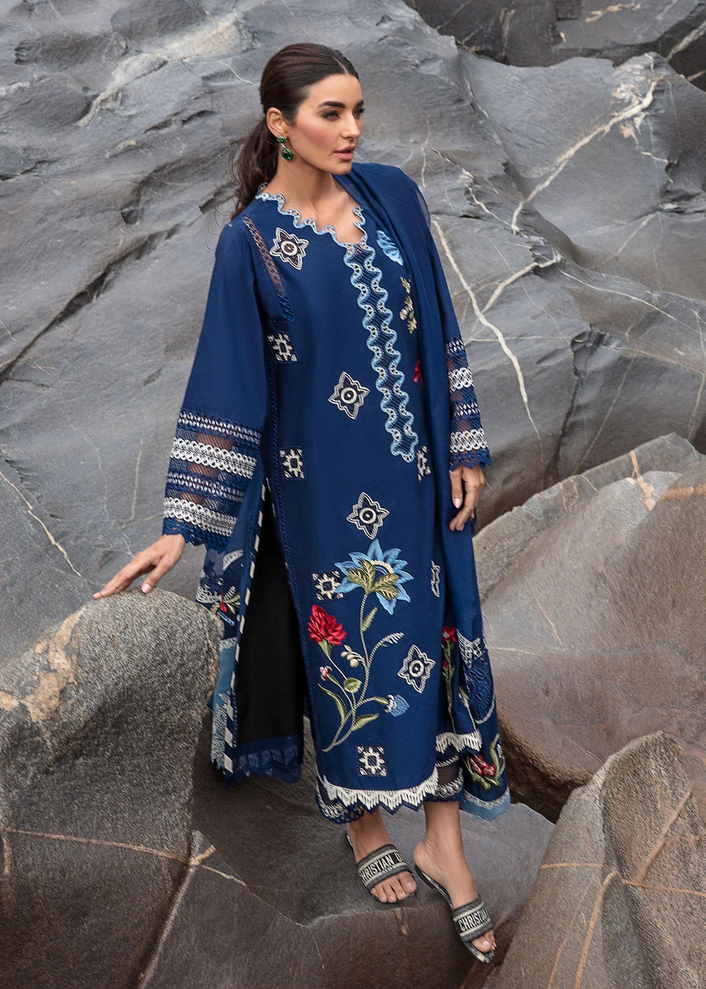 Crimson Luxury Lawn Into The Wild - Midnight Blue