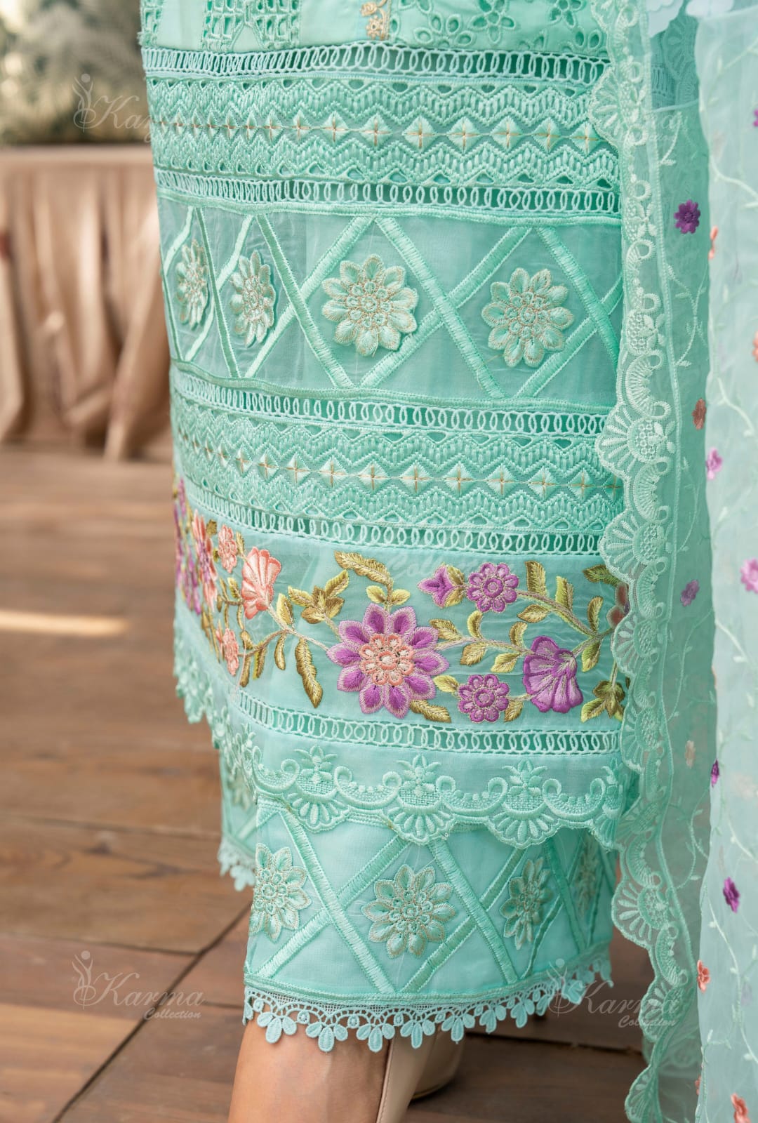 Karma 2024 Collection | 3 PC Stitched Suit | Light Blue