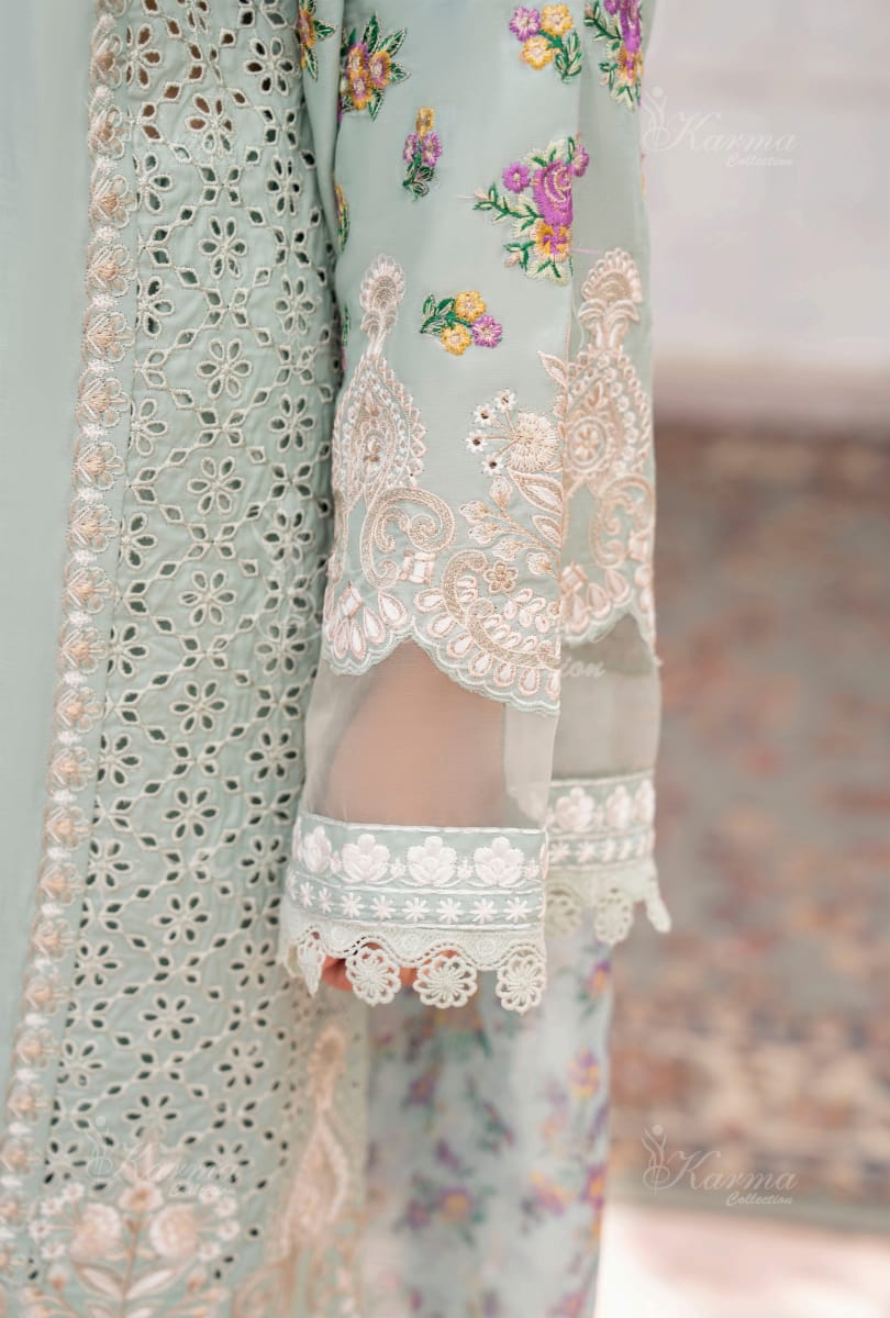 Karma 2024 Collection | 3 PC Stitched Suit | Blue