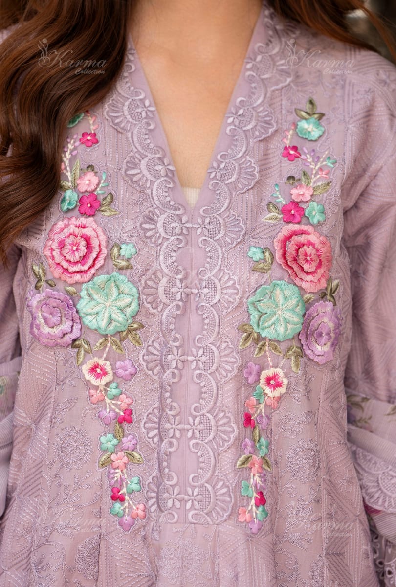 Karma 2024 Collection | 3 PC Stitched Suit | Purple