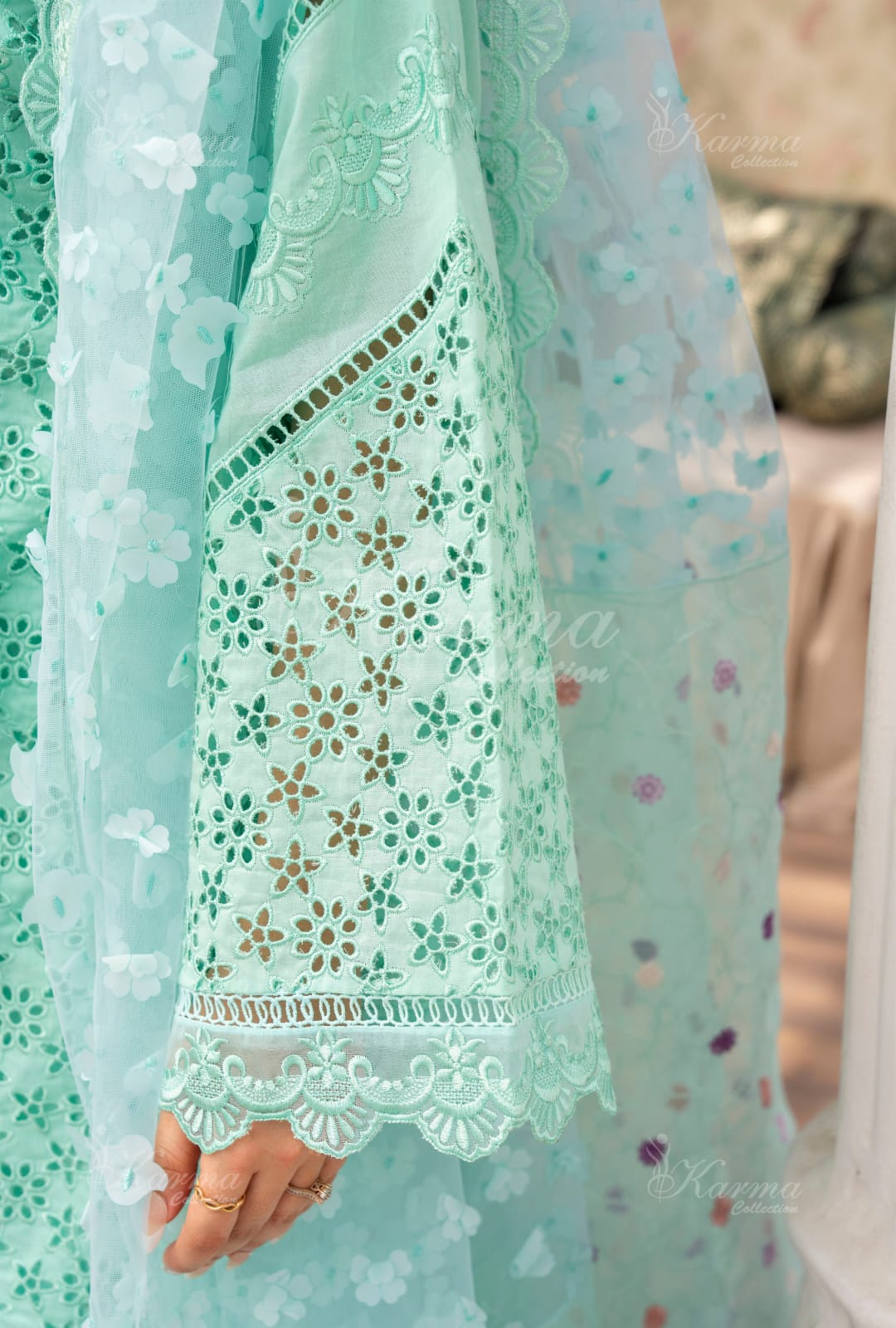 Karma 2024 Collection | 3 PC Stitched Suit | Light Blue