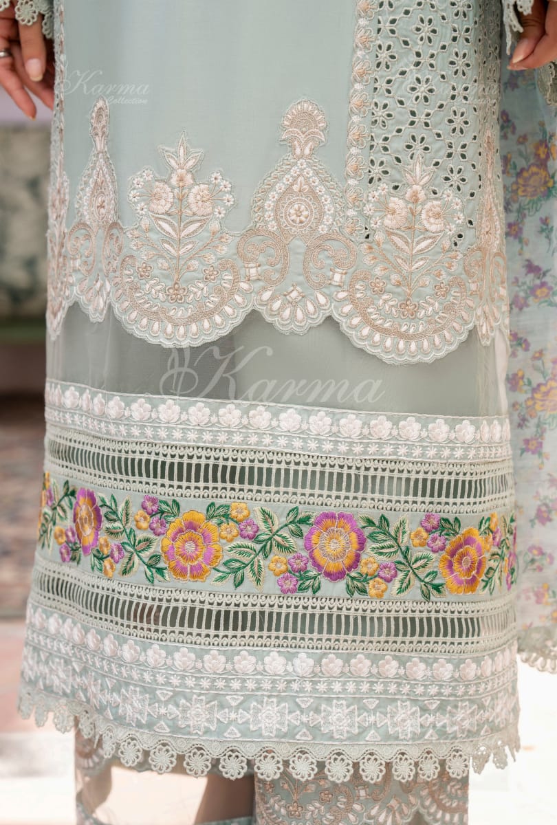 Karma 2024 Collection | 3 PC Stitched Suit | Blue