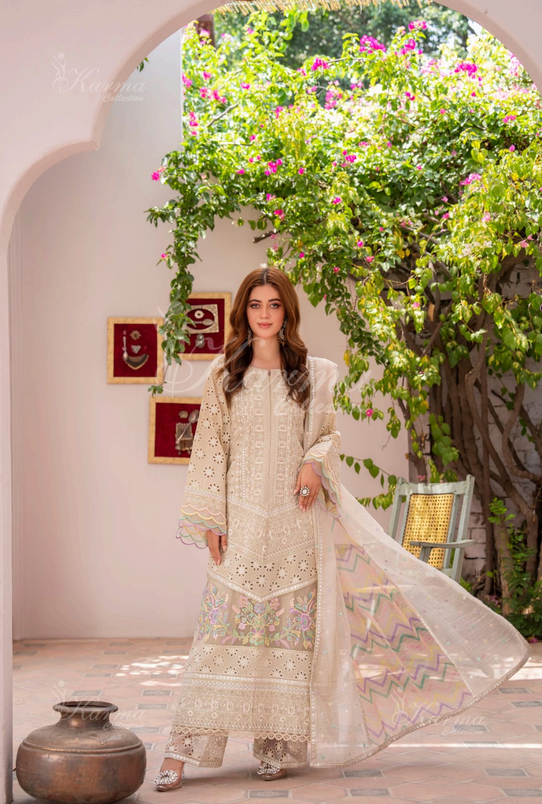 Karma 2024 Collection | 3 PC Stitched Suit | Gold