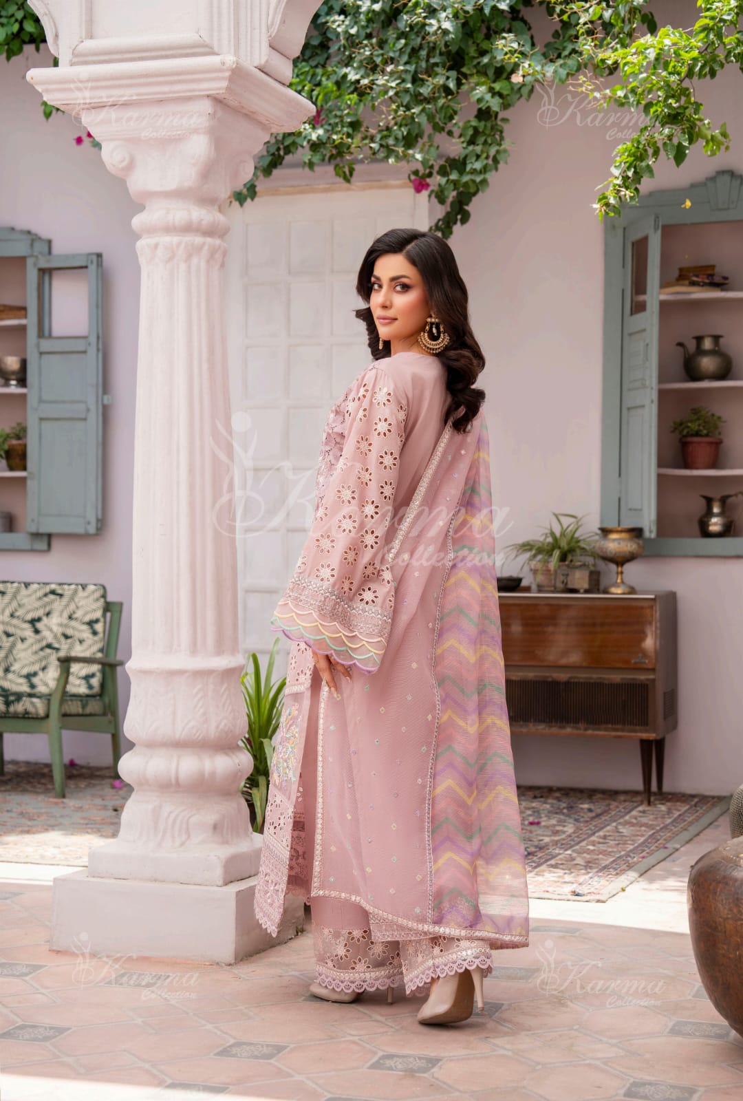 Karma 2024 Collection | 3 PC Stitched Suit | Pink