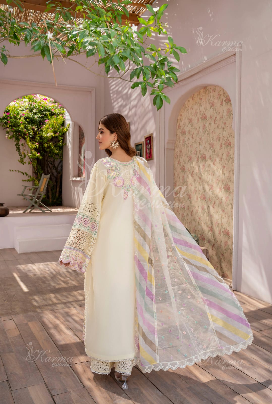 Karma 2024 Collection | 3 PC Stitched Suit | Pale Yellow