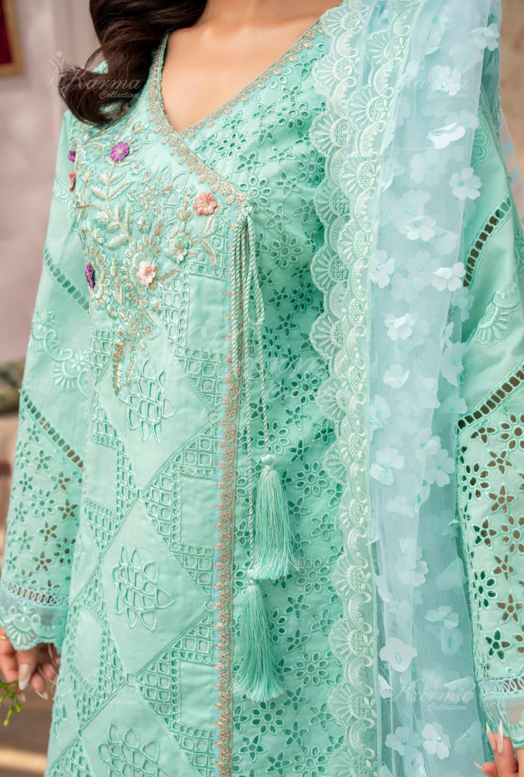 Karma 2024 Collection | 3 PC Stitched Suit | Light Blue