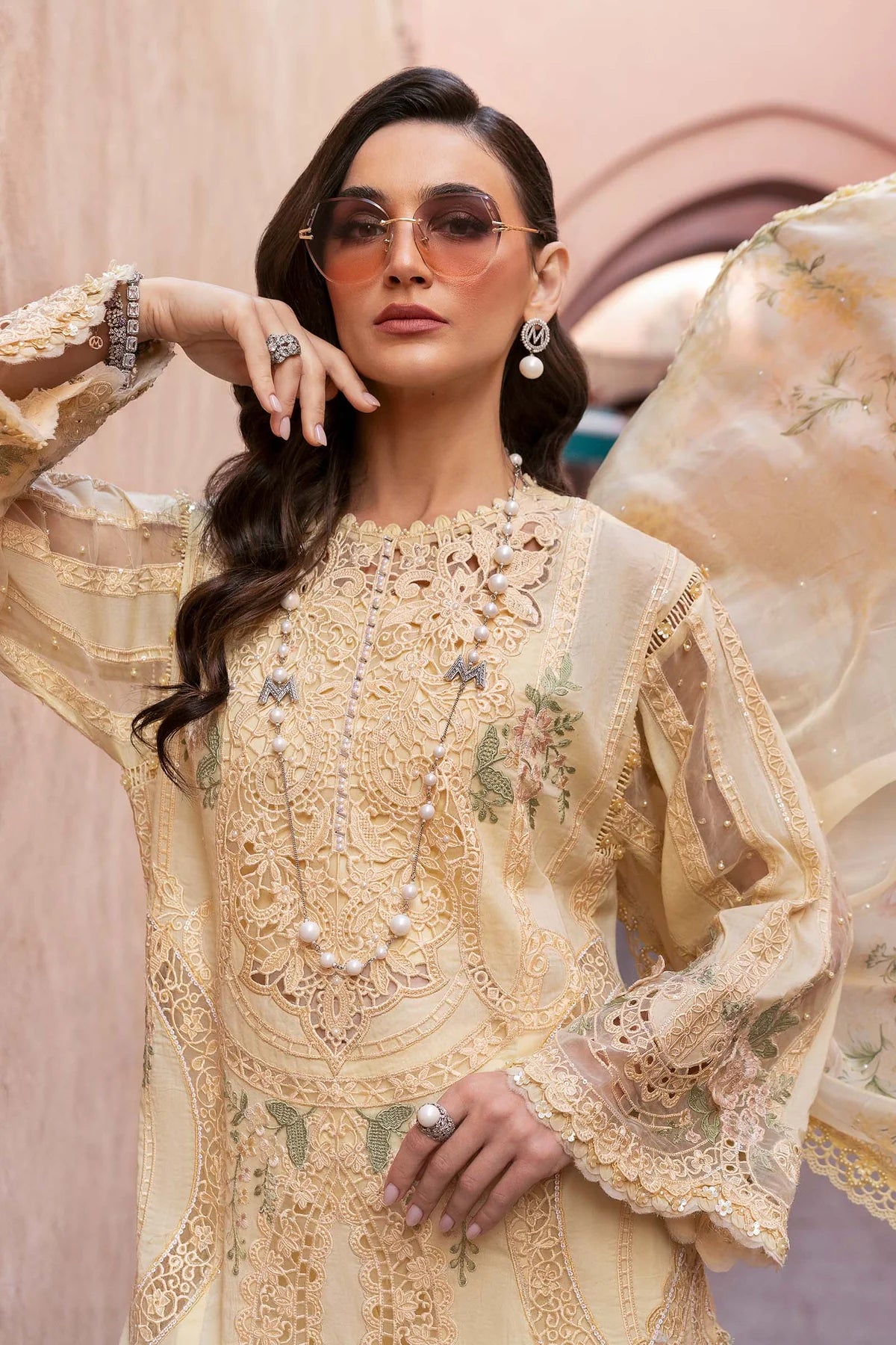 Maria b 3 Piece Unstitched Organza Suit | D-2509-A