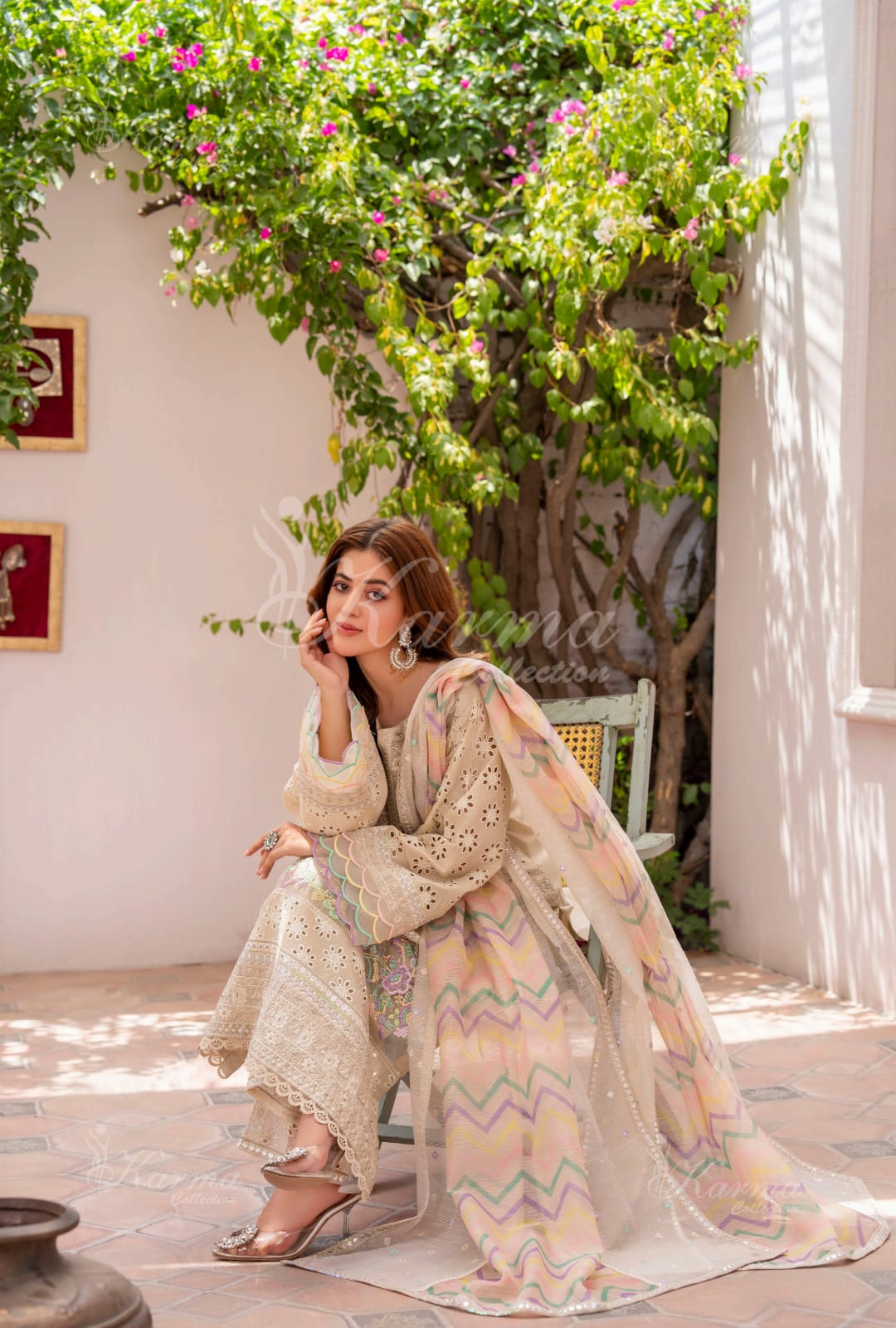 Karma 2024 Collection | 3 PC Stitched Suit | Gold