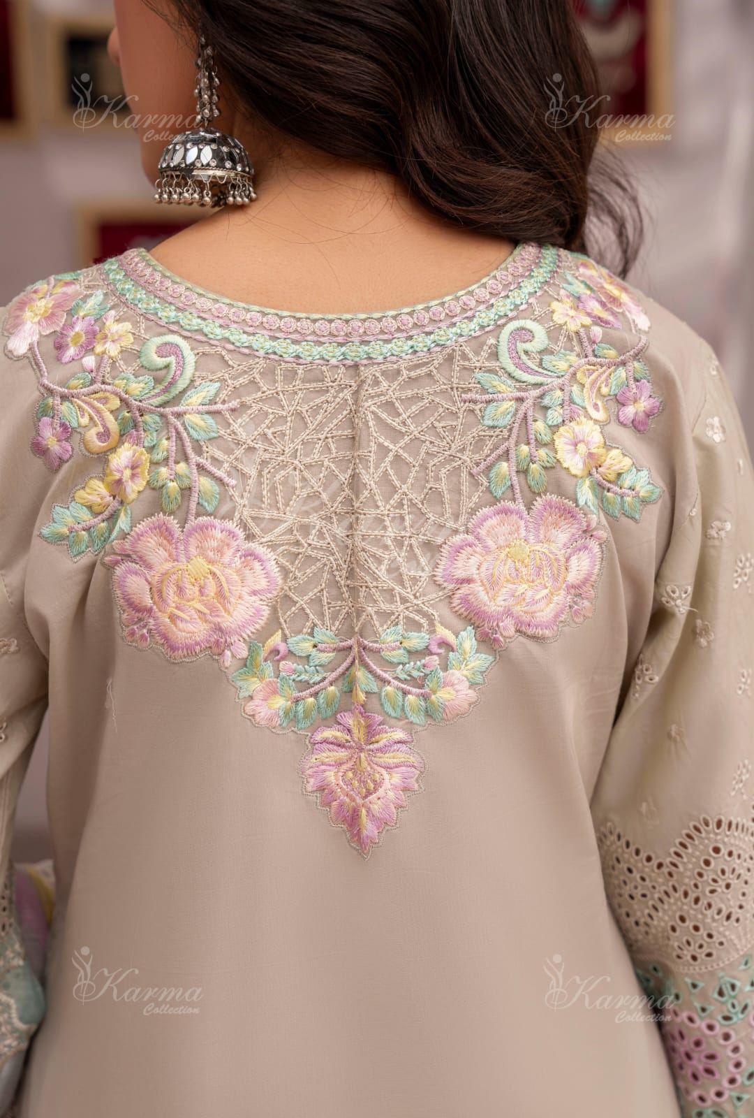 Karma 2024 Collection | 3 PC Stitched Suit | Light Gold