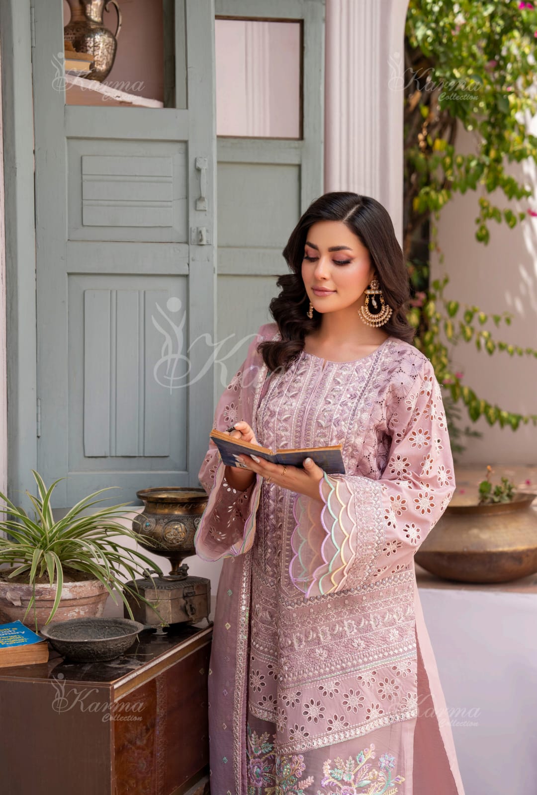 Karma 2024 Collection | 3 PC Stitched Suit | Pink