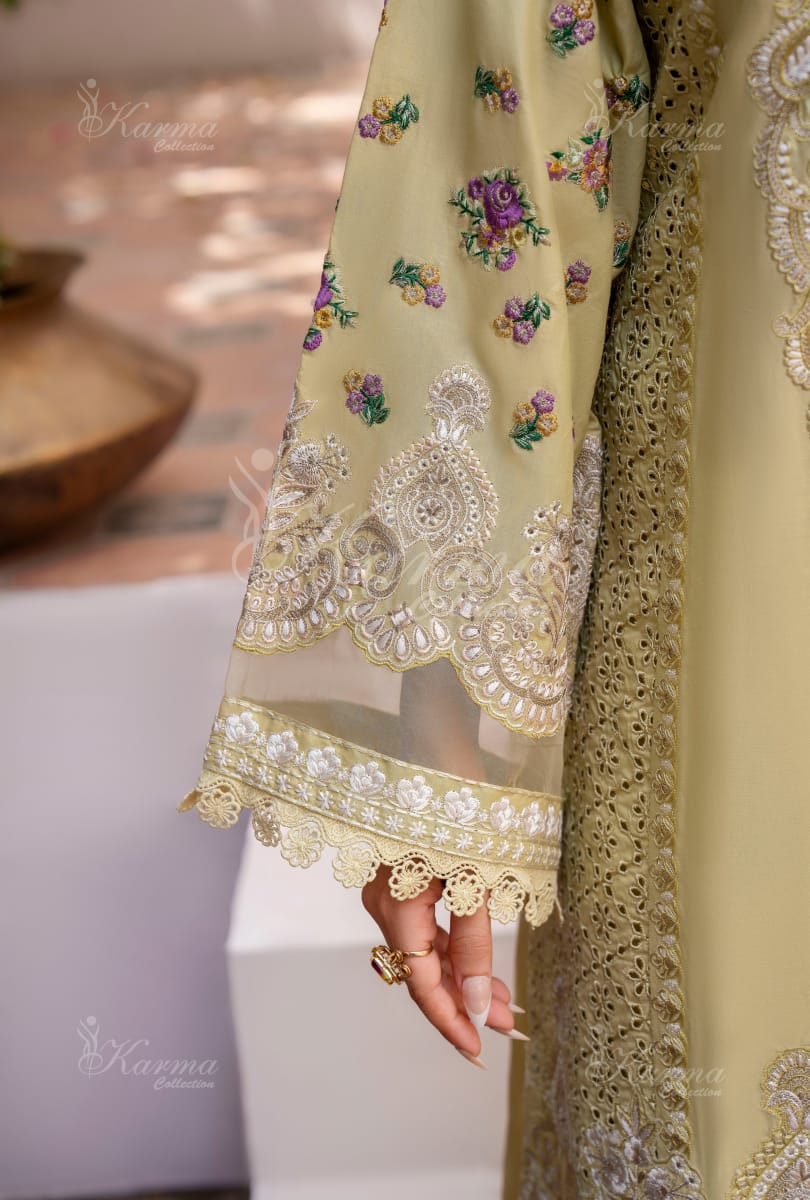 Karma 2024 Collection | 3 PC Stitched Suit | Yellow