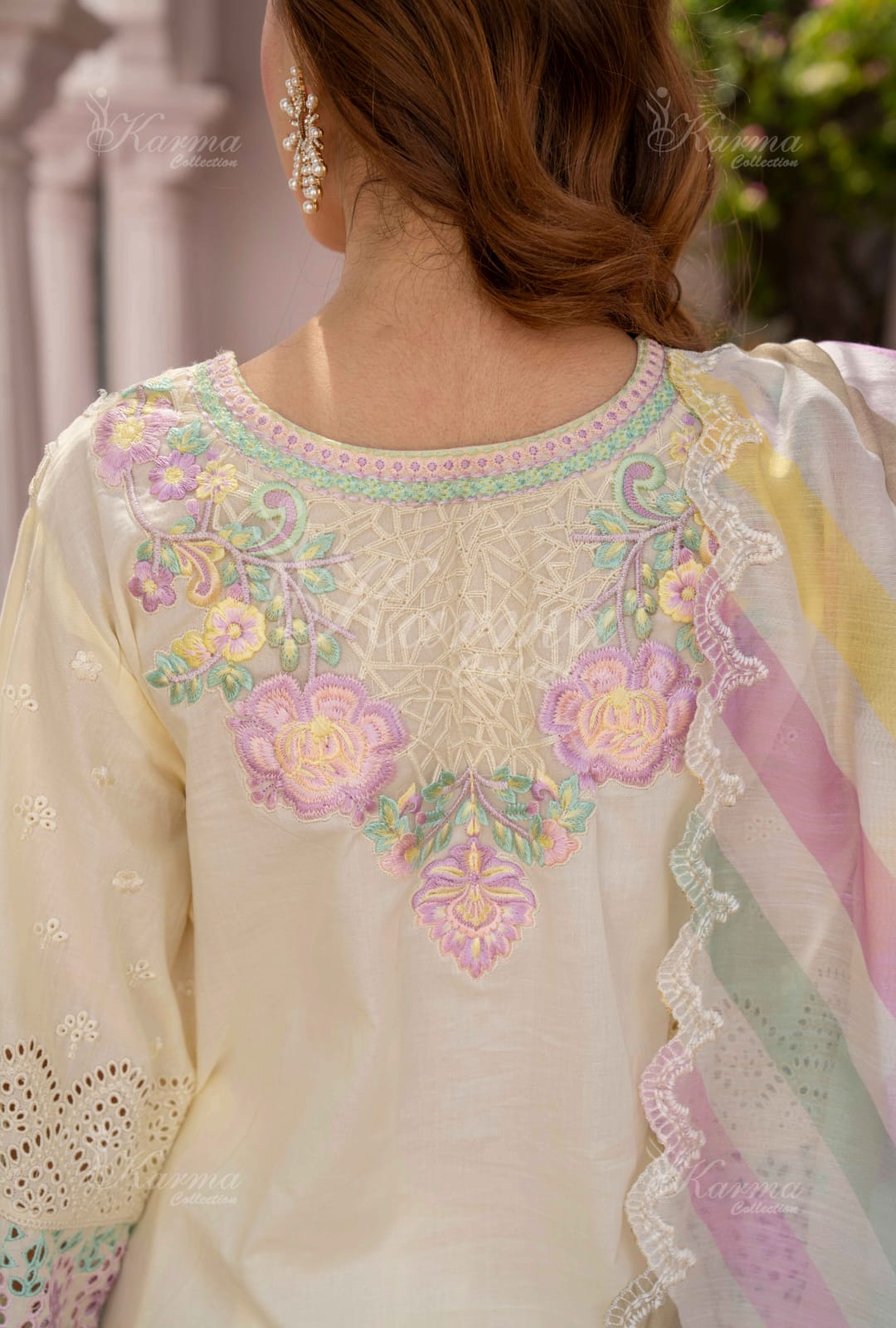 Karma 2024 Collection | 3 PC Stitched Suit | Pale Yellow
