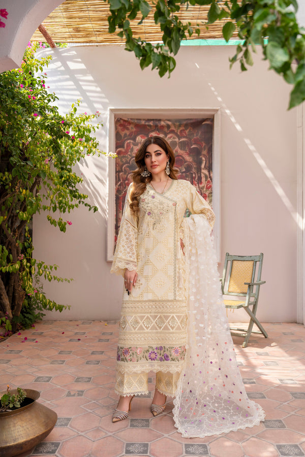 Karma 2024 Collection | 3 PC Stitched Suit | Cream