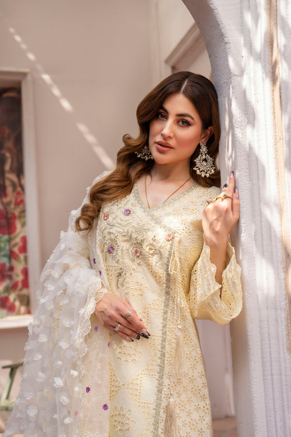 Karma 2024 Collection | 3 PC Stitched Suit | Cream