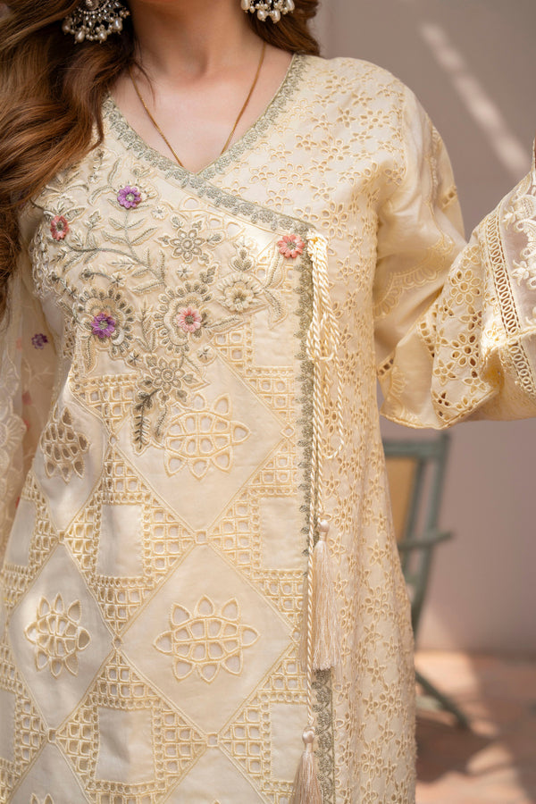 Karma 2024 Collection | 3 PC Stitched Suit | Cream