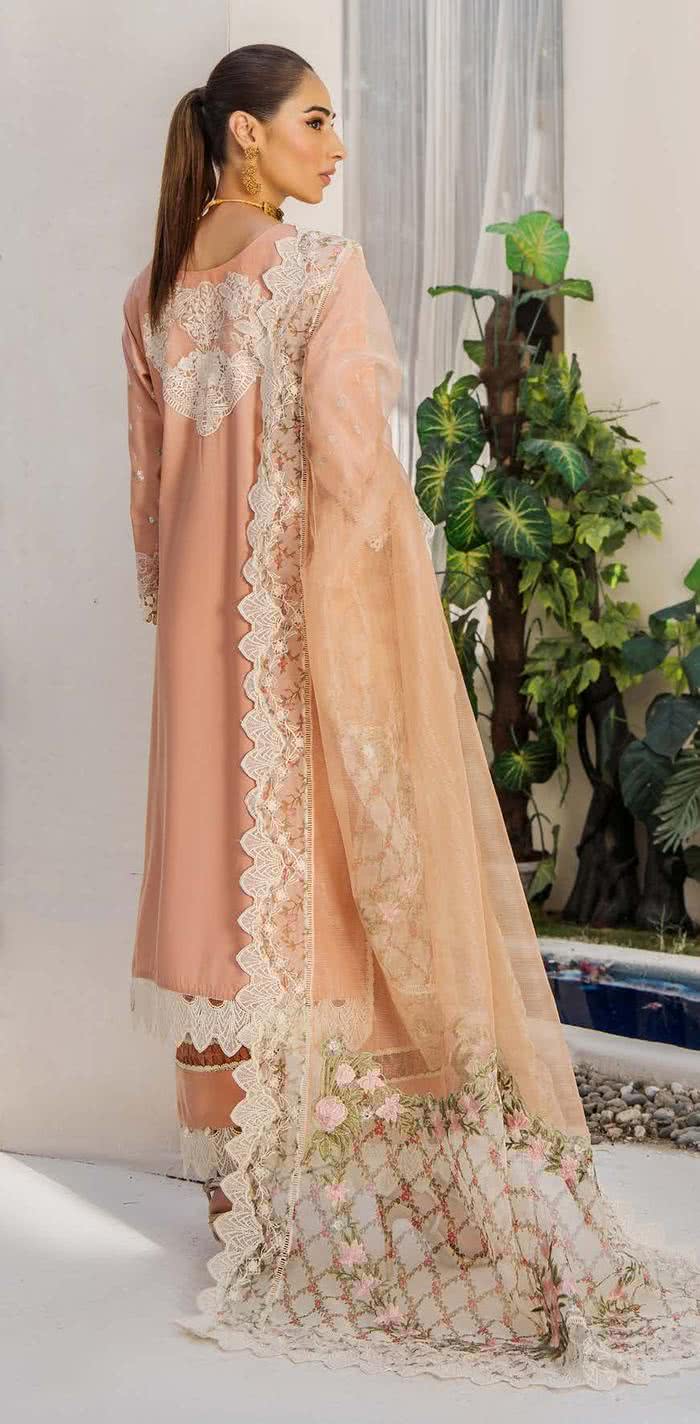 Eshaisha Unstitched Lawn Coral Dream