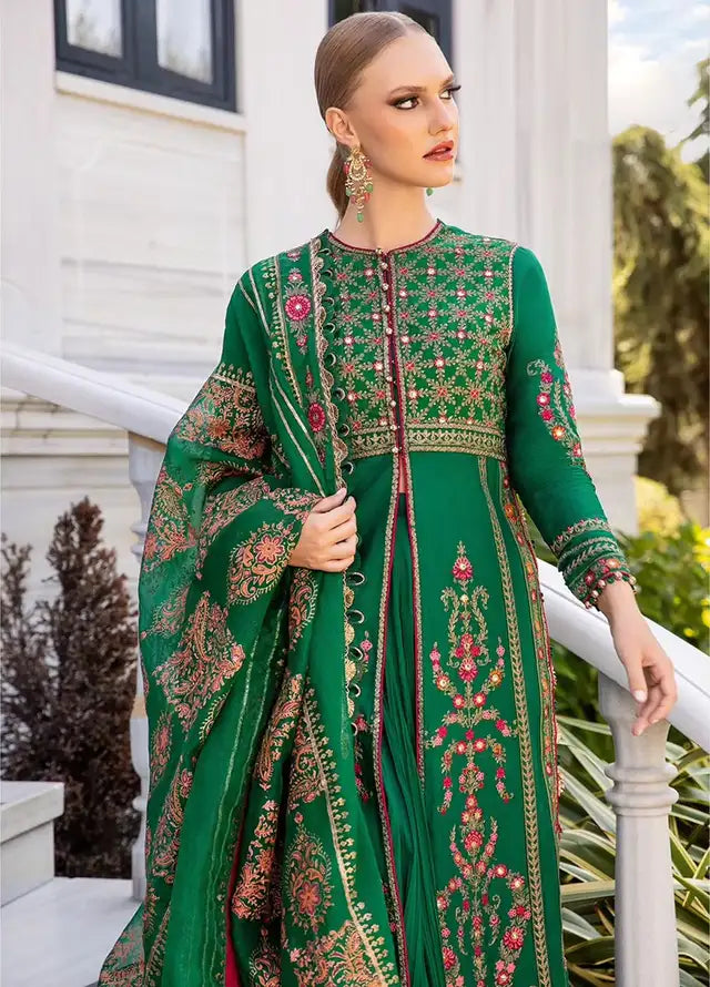 Sateen By Maria B. Unstitched Embroidered Cotton Suit