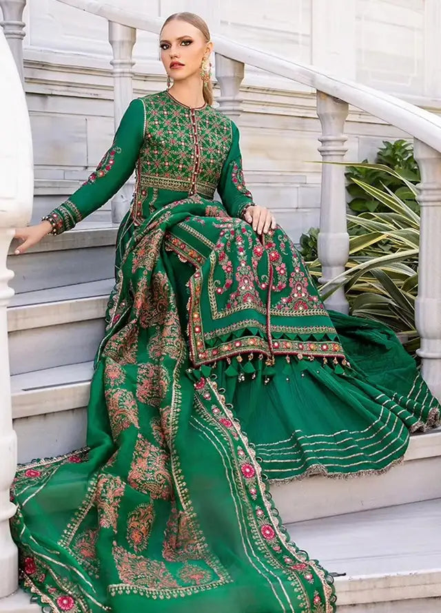 Sateen By Maria B. Unstitched Embroidered Cotton Suit