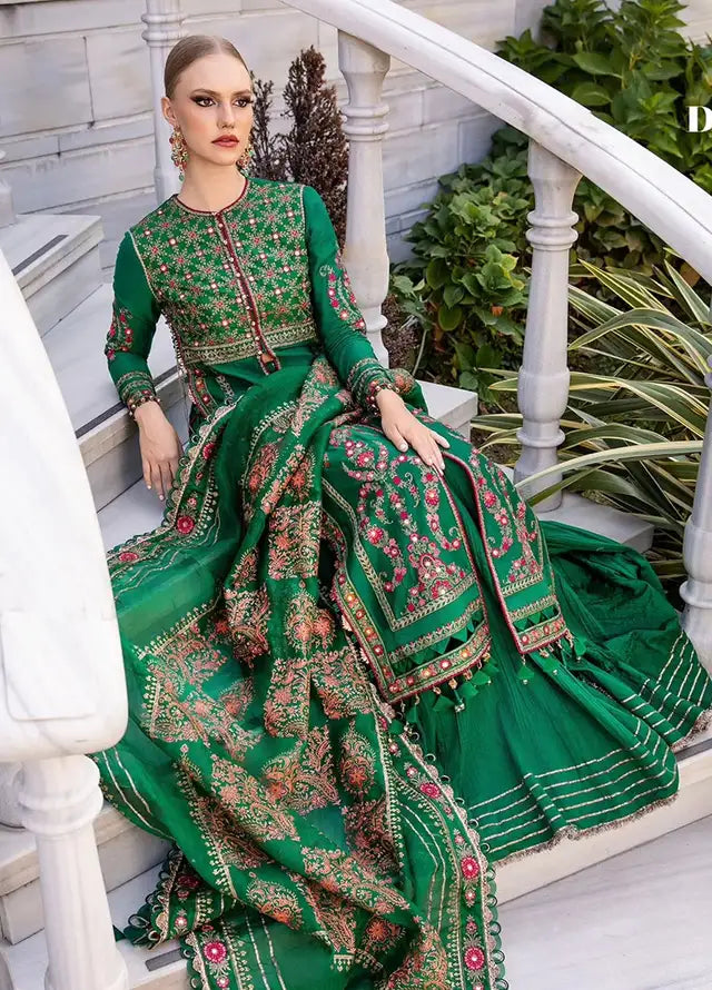Sateen By Maria B. Unstitched Embroidered Cotton Suit