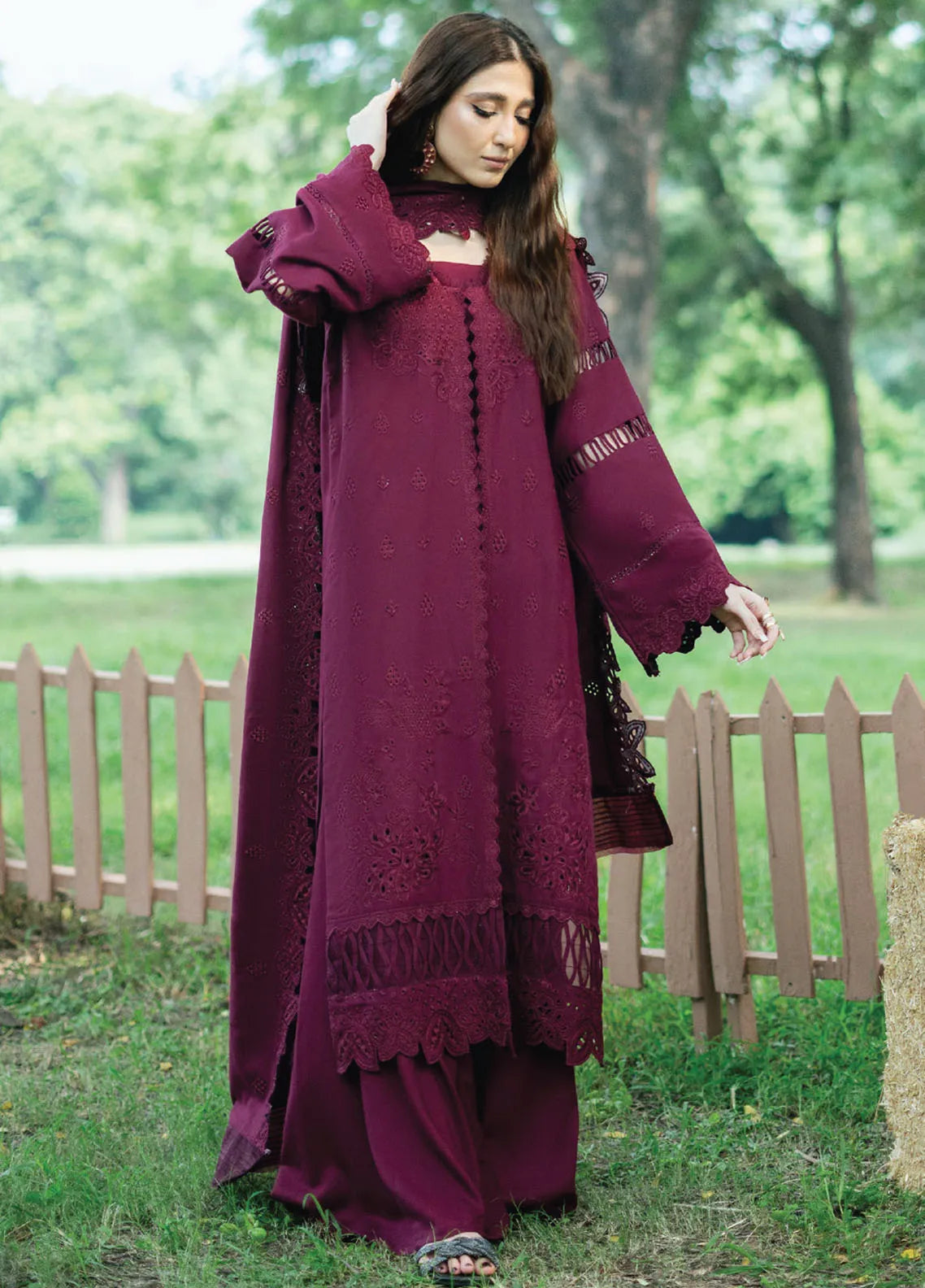 Zephyr By Humdum Embroidered Wool Unstitched Suit D-01 - Winter Collection