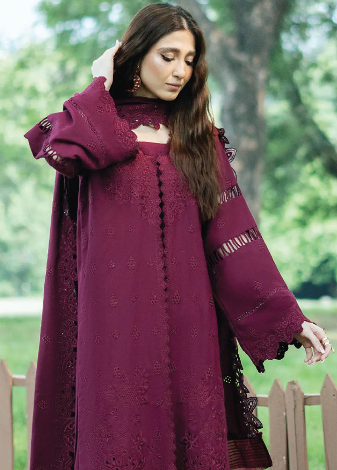 Zephyr By Humdum Embroidered Wool Unstitched Suit D-01 - Winter Collection