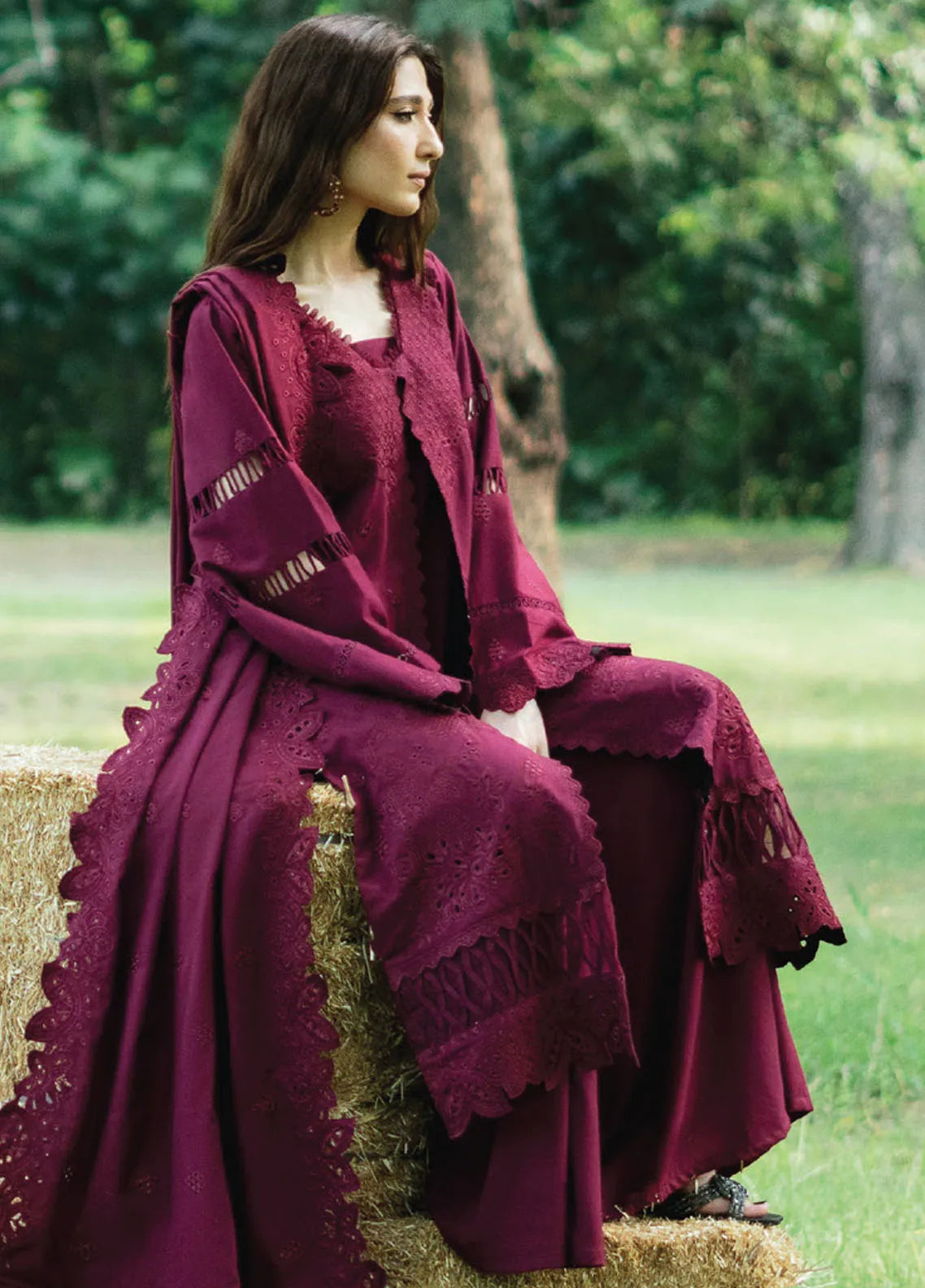 Zephyr By Humdum Embroidered Wool Unstitched Suit D-01 - Winter Collection
