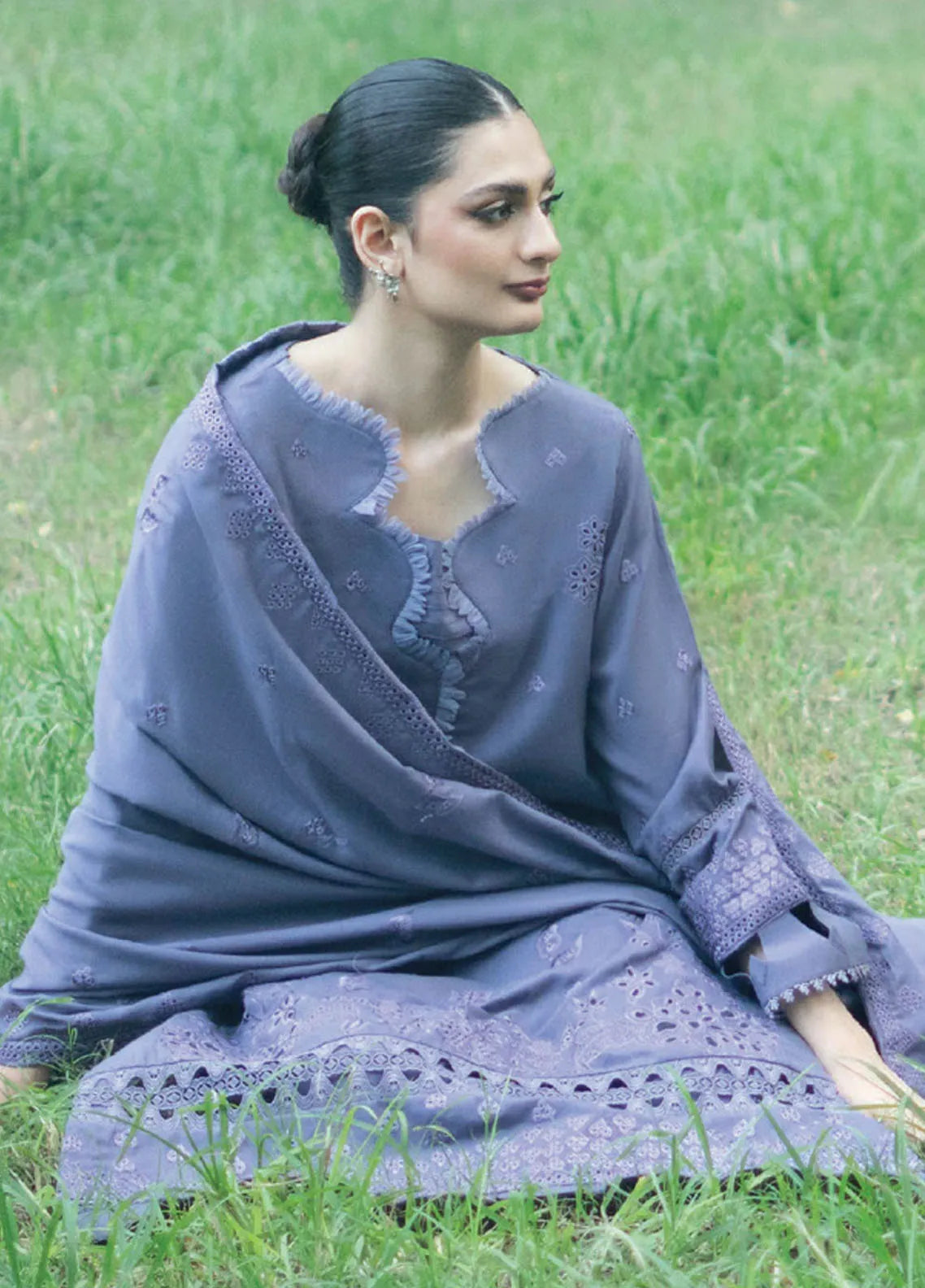 Zephyr By Humdum Embroidered Wool Unstitched Suit D-02 - Winter Collection