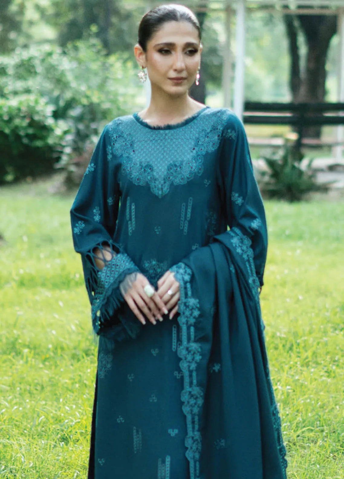 Zephyr By Humdum Embroidered Wool Suit D-06 - Winter Collection