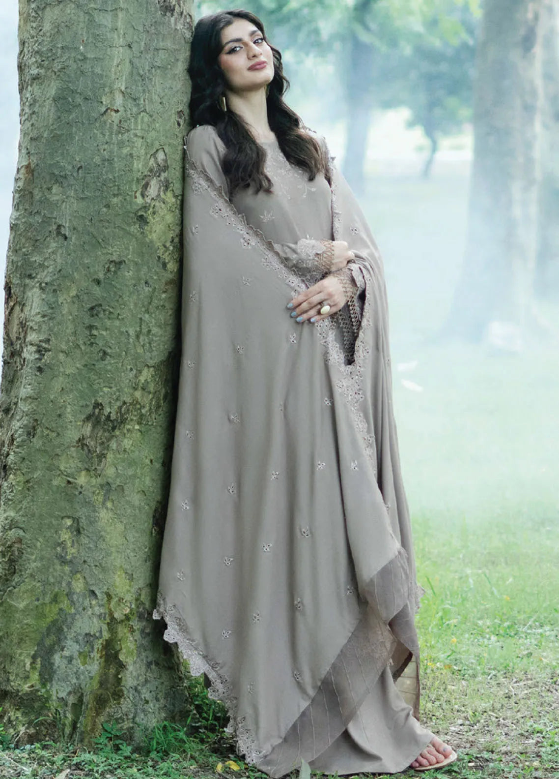 Zephyr By Humdum Embroidered Wool Unstitched Suit D-10 - Winter Collection