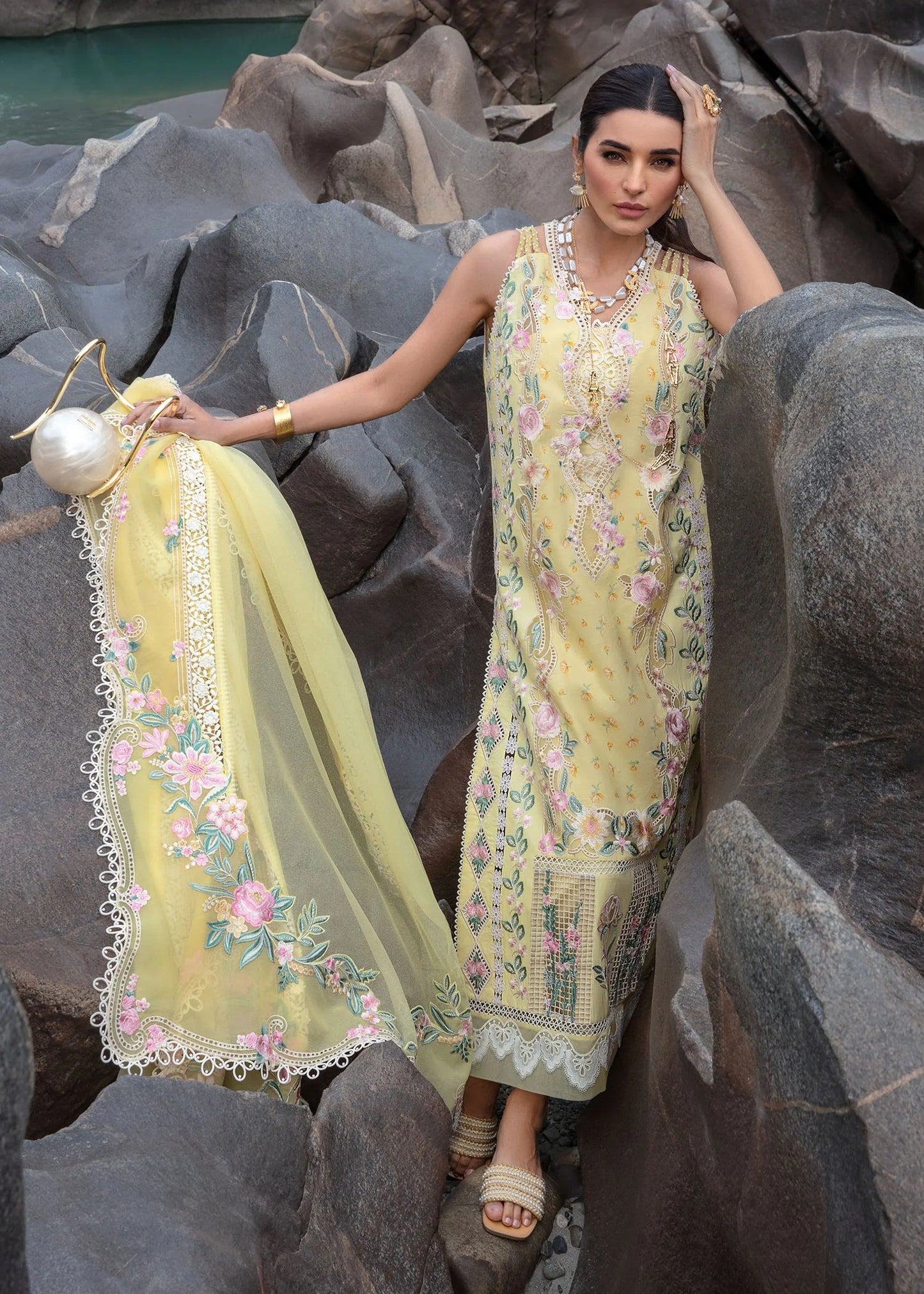 Crimson Luxury Lawn Believe In Her - Topaz Yellow