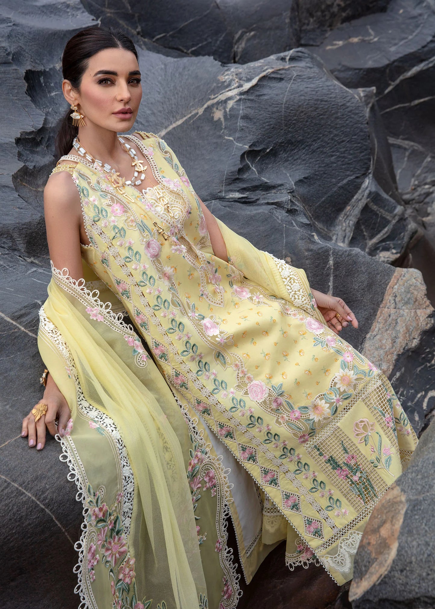 Crimson Luxury Lawn Believe In Her - Topaz Yellow