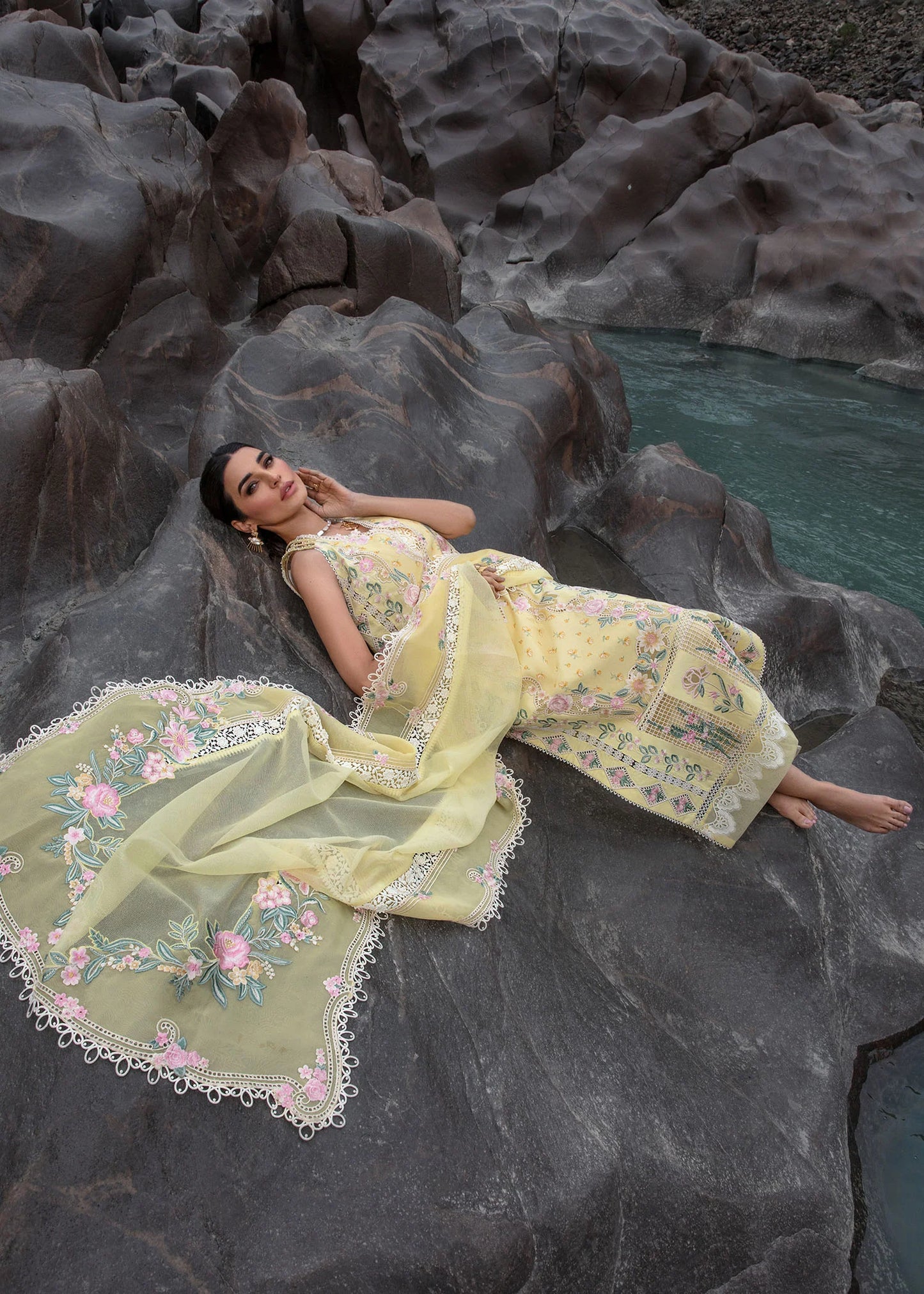 Crimson Luxury Lawn Believe In Her - Topaz Yellow