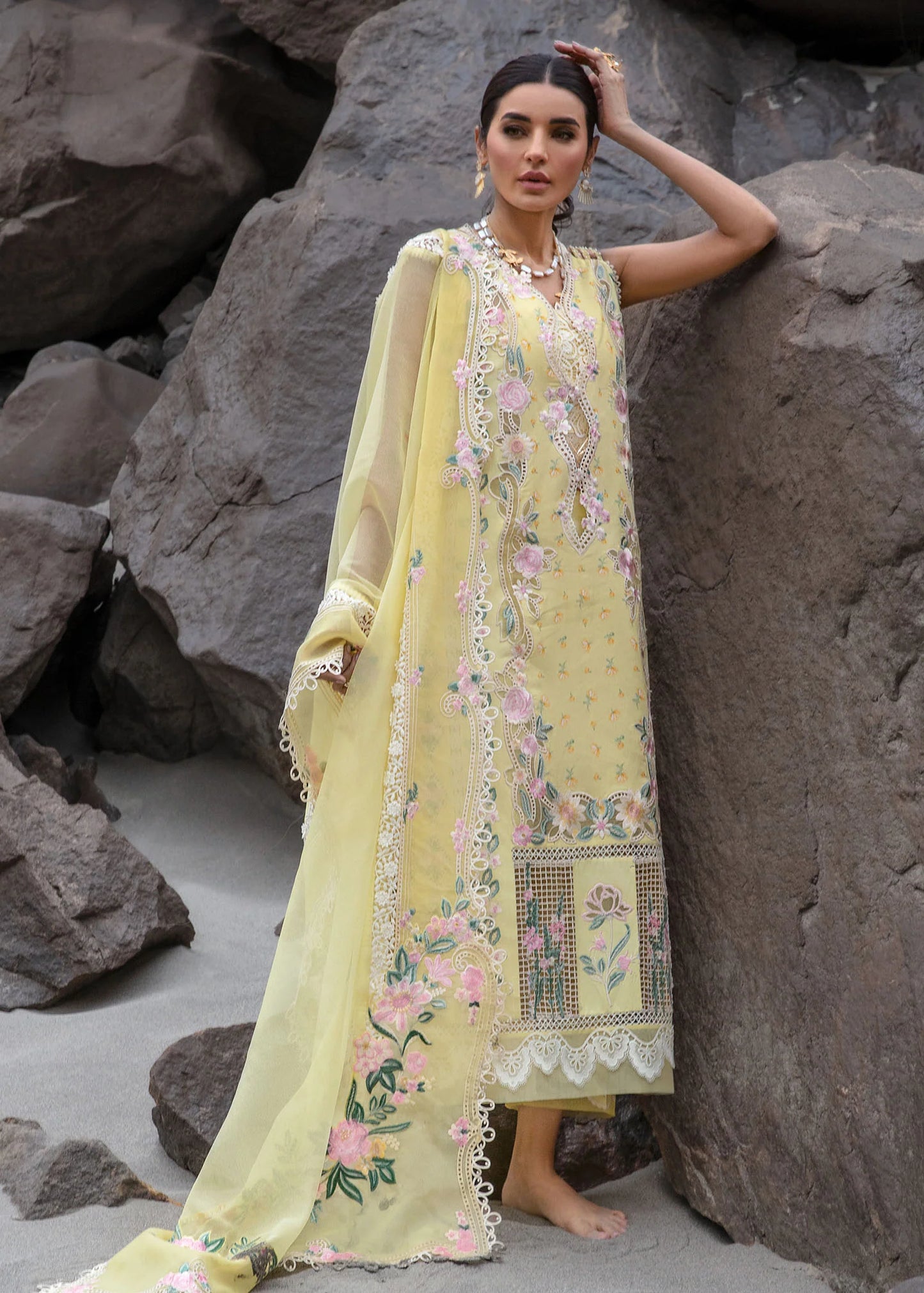 Crimson Luxury Lawn Believe In Her - Topaz Yellow