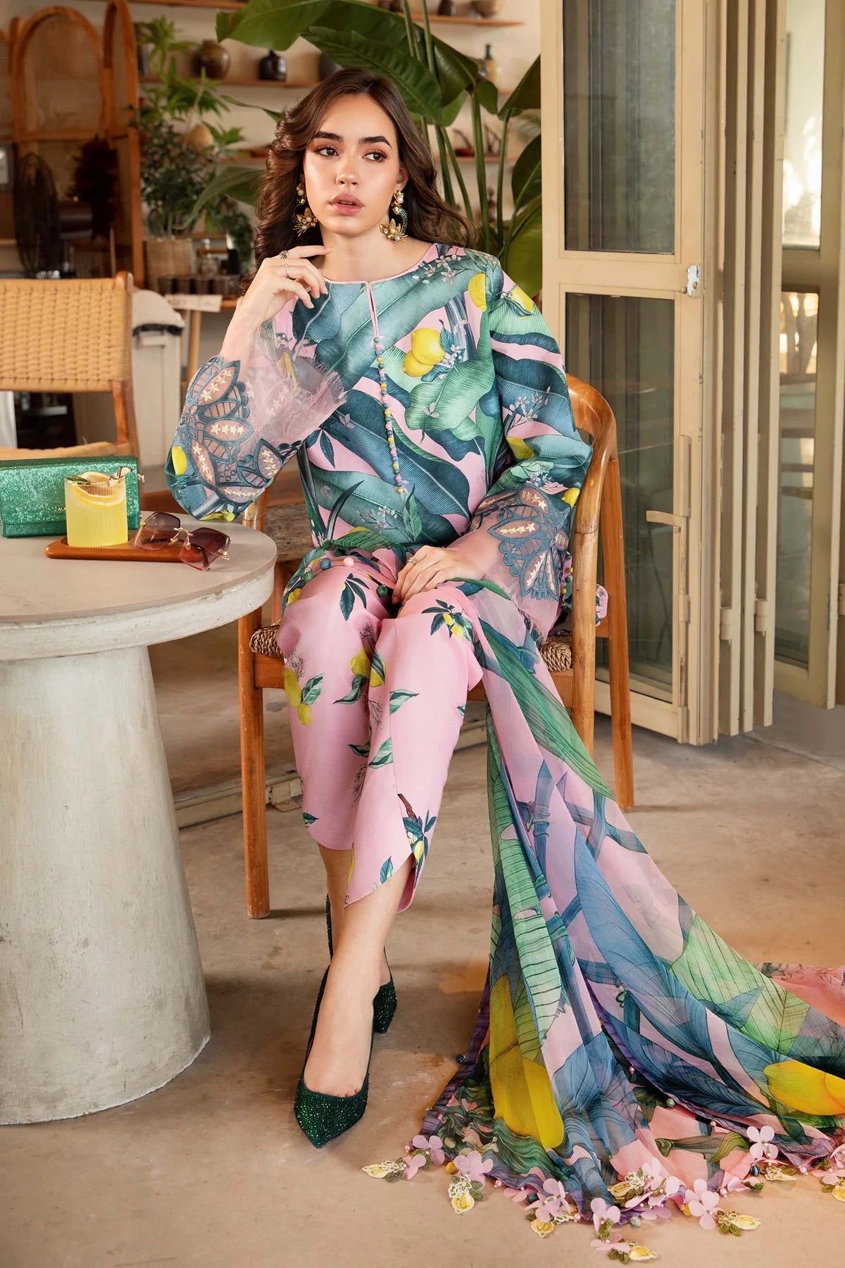 Maria B 3 Piece Unstitched Printed Lawn Suit | MPT-2503-B