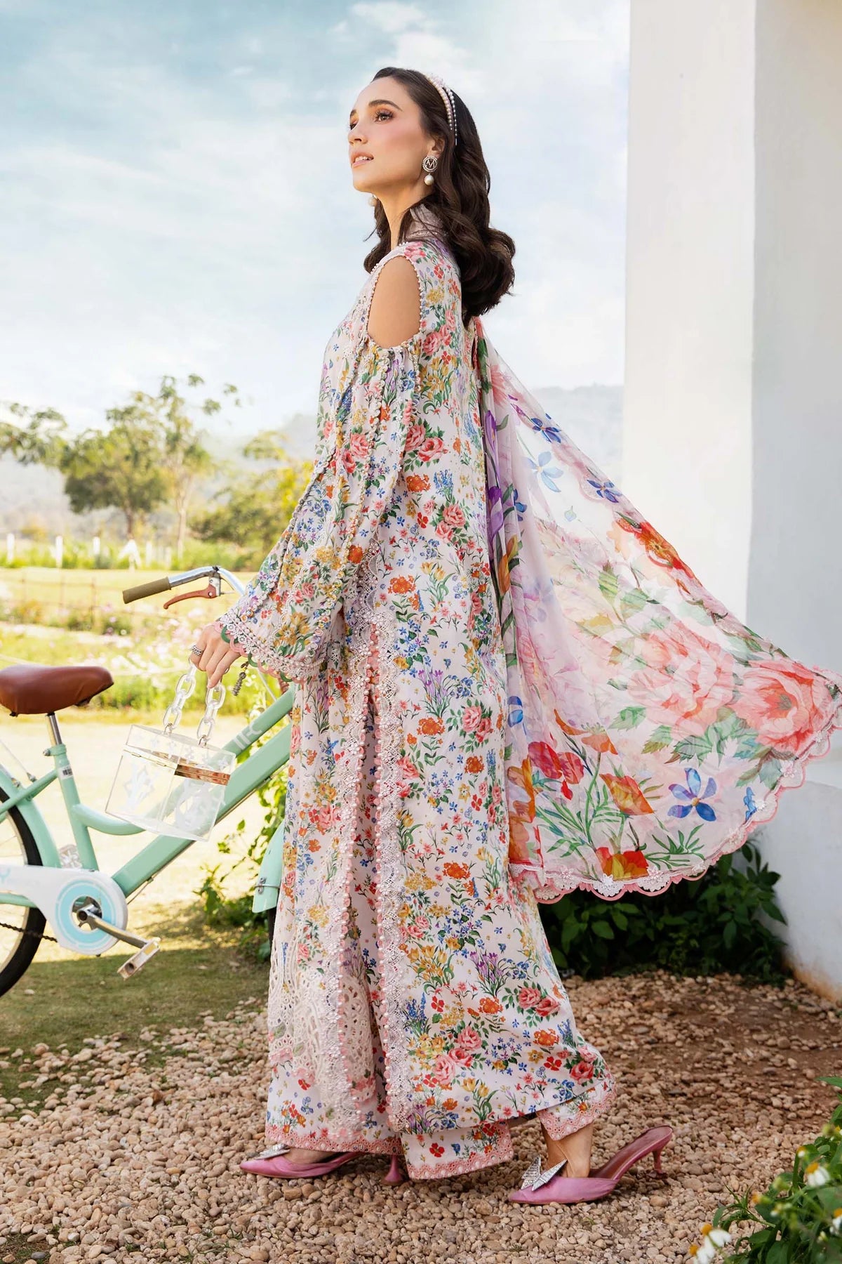 Maria B 3 Piece Unstitched Printed Lawn Suit | MPT-2507-A