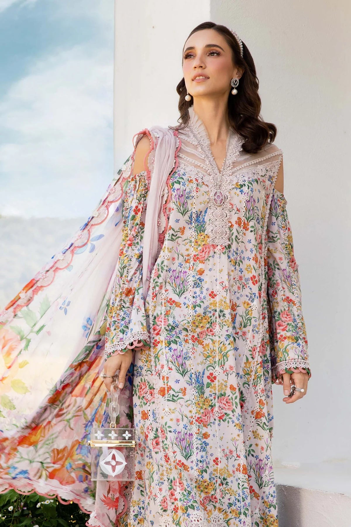 Maria B 3 Piece Unstitched Printed Lawn Suit | MPT-2507-A