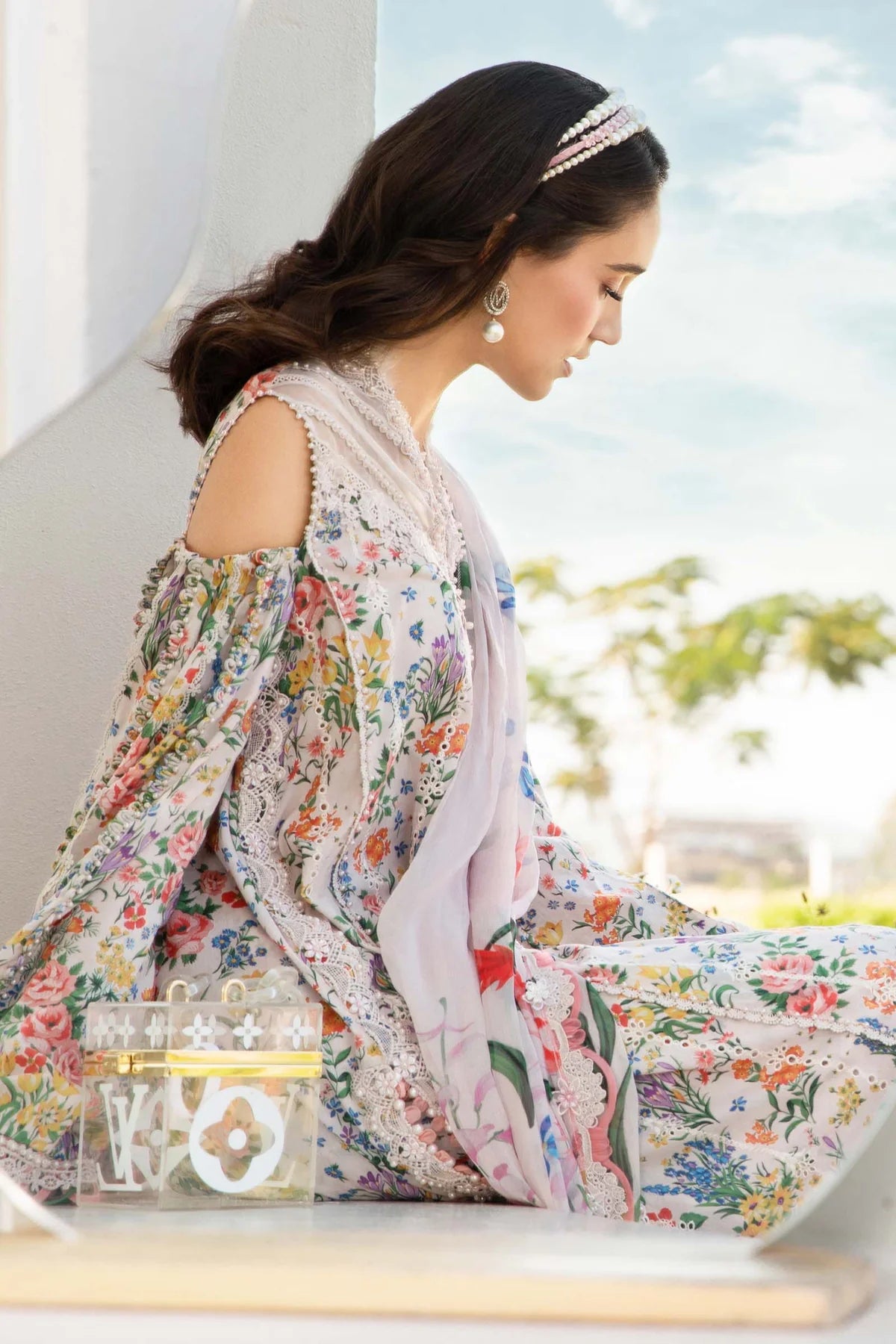 Maria B 3 Piece Unstitched Printed Lawn Suit | MPT-2507-A