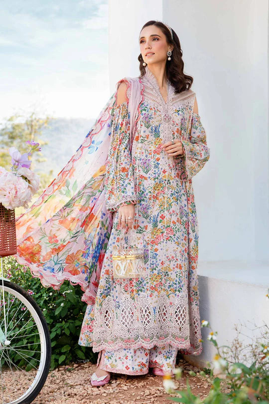 Maria B 3 Piece Unstitched Printed Lawn Suit | MPT-2507-A