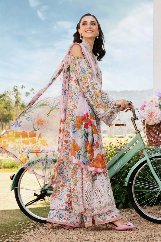 Maria B 3 Piece Unstitched Printed Lawn Suit | MPT-2507-A