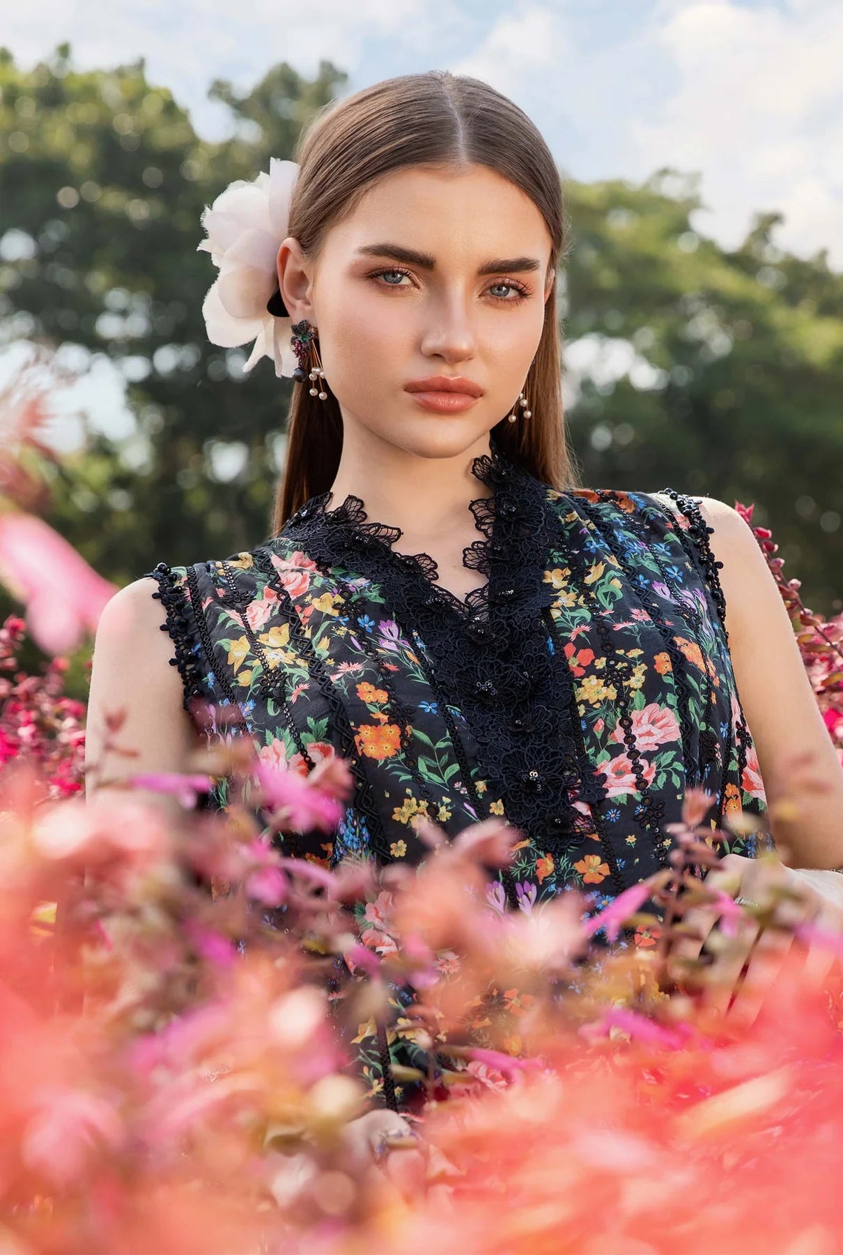 Maria B 3 Piece Unstitched Printed Lawn Suit | MPT-2507-B