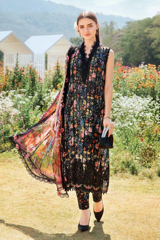 Maria B 3 Piece Unstitched Printed Lawn Suit | MPT-2507-B