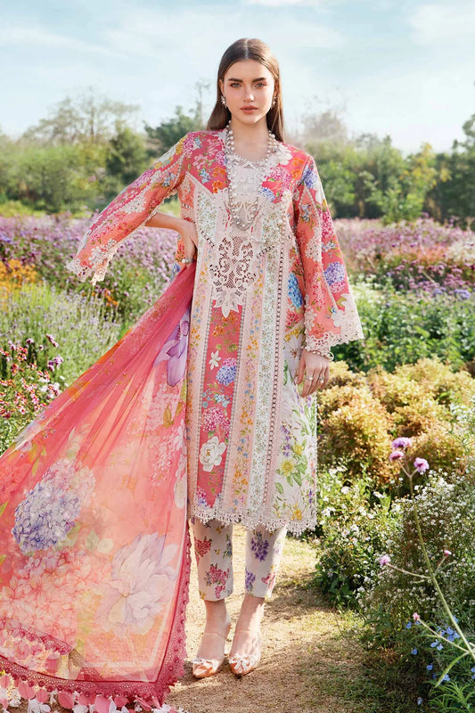 Maria B 3 Piece Unstitched Printed Lawn Suit | MPT-2509-B