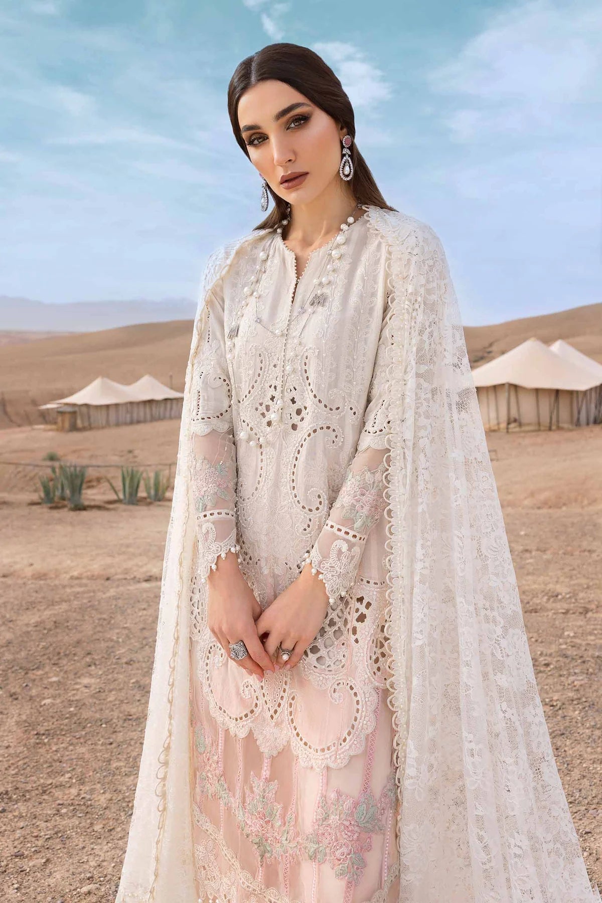 Maria b 3 Piece Unstitched Dobby Lawn Suit | D-2515-A