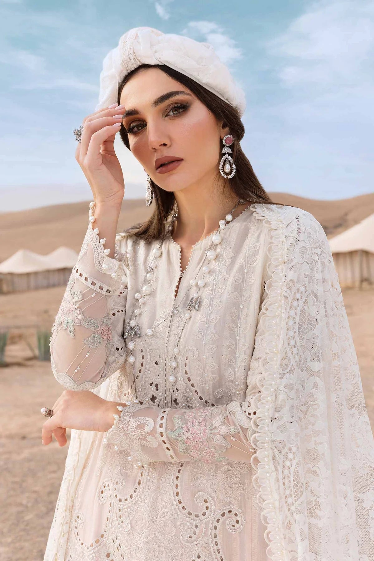 Maria b 3 Piece Unstitched Dobby Lawn Suit | D-2515-A