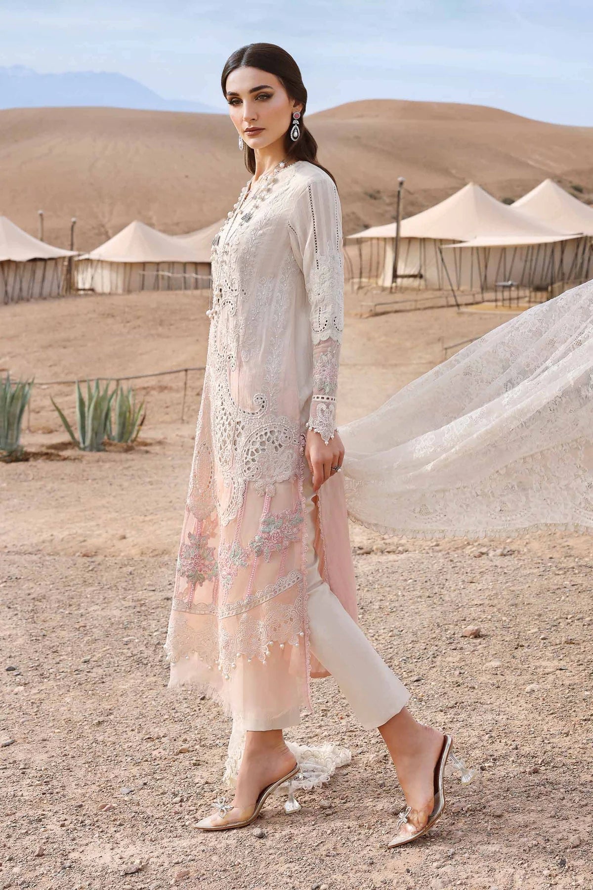 Maria b 3 Piece Unstitched Dobby Lawn Suit | D-2515-A