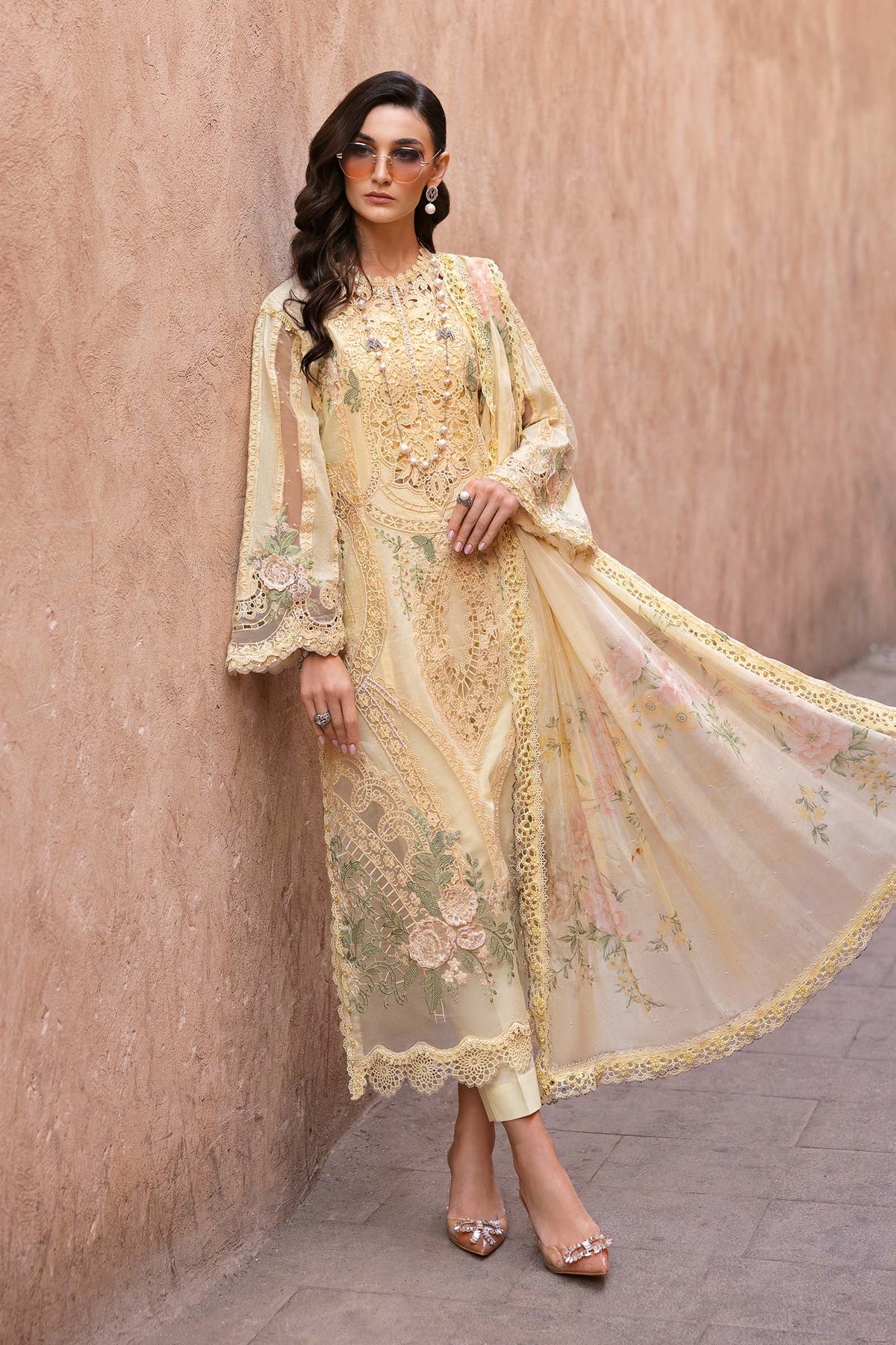 Maria b 3 Piece Unstitched Organza Suit | D-2509-A