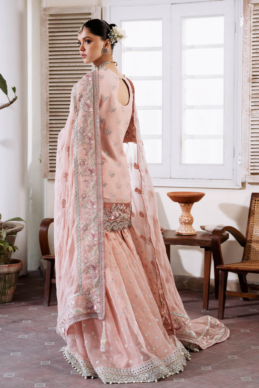 Muse by Serene Premium Luxury Chiffon Unstitched 3Pc Suit S-1080 Rosee