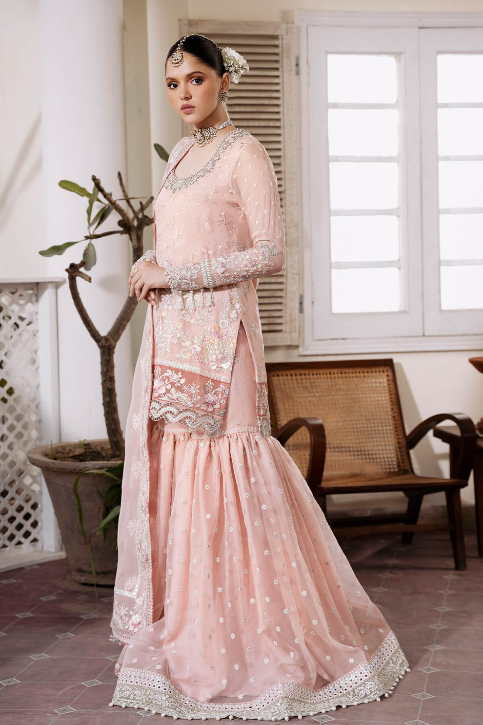 Muse by Serene Premium Luxury Chiffon Unstitched 3Pc Suit S-1080 Rosee