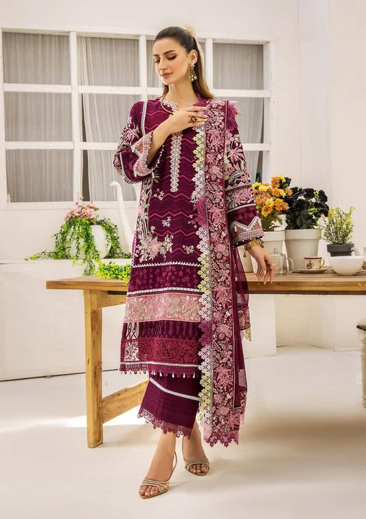 Eshaisha Unstitched Lawn Royal Maroon